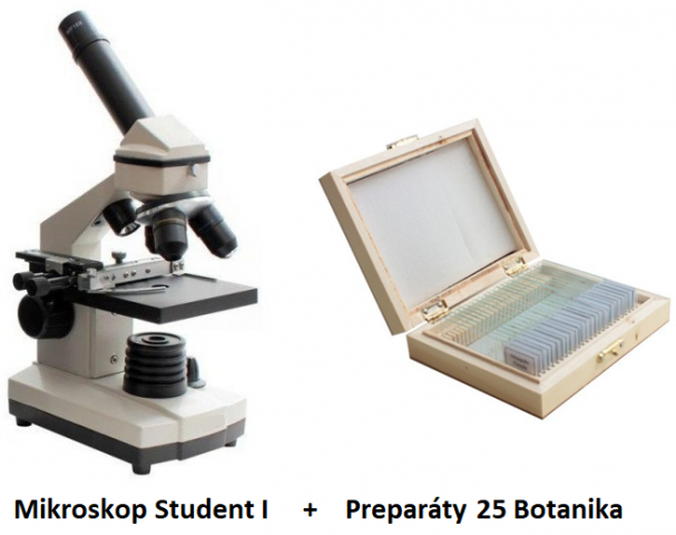 Školní mikroskop Student I 40-1280x+25 preparátů Botanika 1